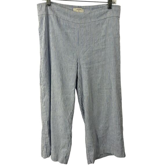 AVENUE MONTAIGNE Coastal Striped Wide Leg Capri Sz 10 - Picture 1 of 12